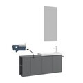 Set Dulap de Baie cu Chiuvetă și Oglindă (2 Piese), Hanah Home, Ferla 110, Gri Mat