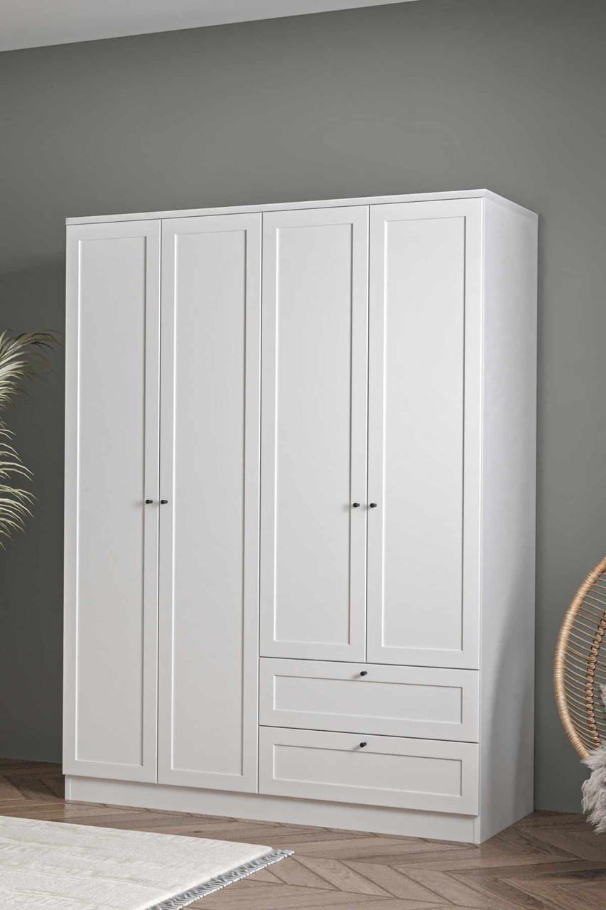 Dulap pentru haine, Hanah Home, Terra 182, 137x182x52 cm, Alb - view 3
