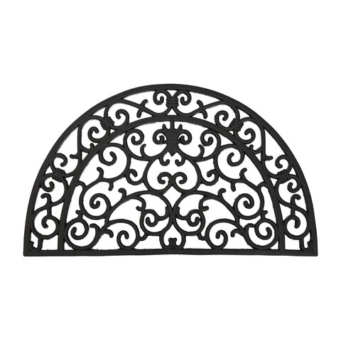 Covoras de intrare semiluna 2, 45 x 75 cm, Casa Plastor, cauciuc, negru