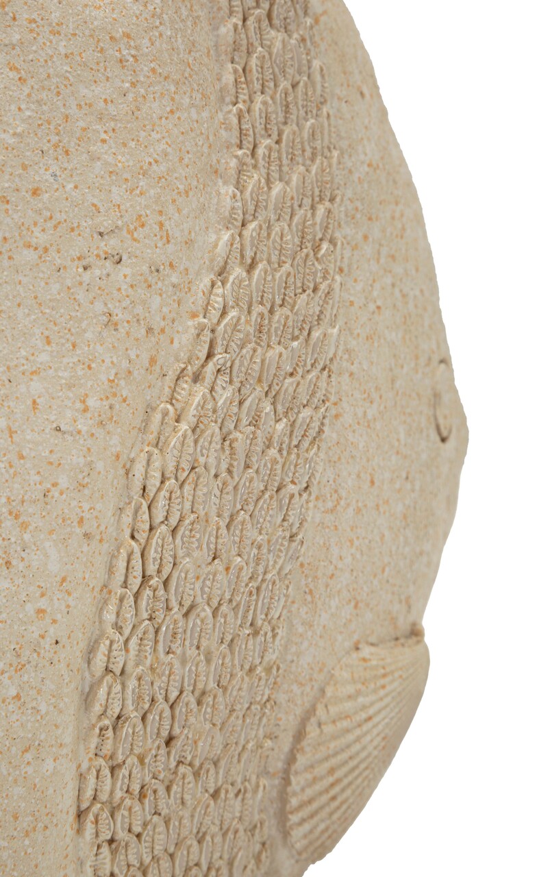 Decoratiune, Mauro Ferretti, Fish, 25.3x8.6x24.5 cm, polirasina, bej - imagine 2