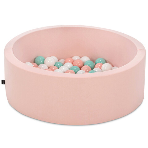 Piscina cu bile, bubble pops v7, 150 bile, Ø85 x 30 cm, bumbac/plastic, roz