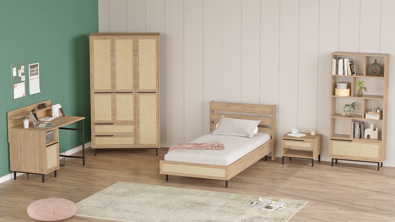 Set dormitor pentru copii, Locelso, ON25-SU, Stejar - 2 | YEO