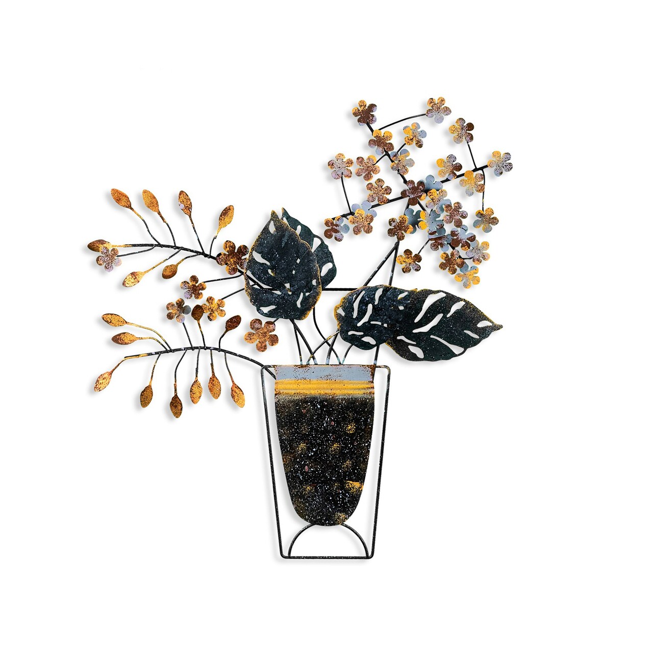 Decoratiune de perete, Flowers in Pots 2, Dimensiune: 47 x 55 cm, Multicolor - imagine 6