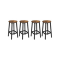 Set 4 scaune de bar, Vasagle, Industrial Design, 30x65 cm, max 150 kg, PAL/otel, maro