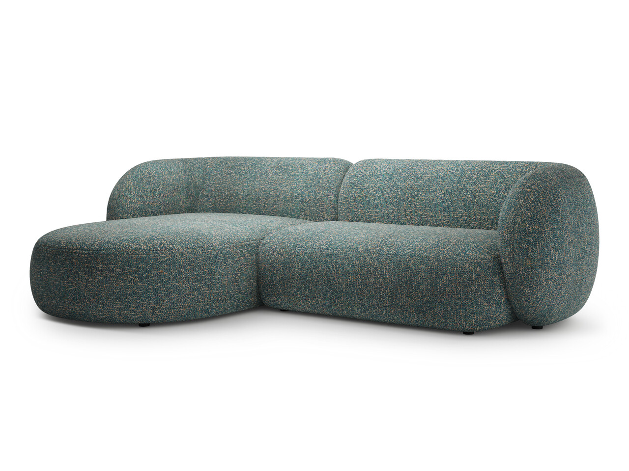 Coltar stanga 3 locuri, Kate, Micadoni, 285x176x76 cm, tesatura structurata, albastru melanj - 1 | YEO