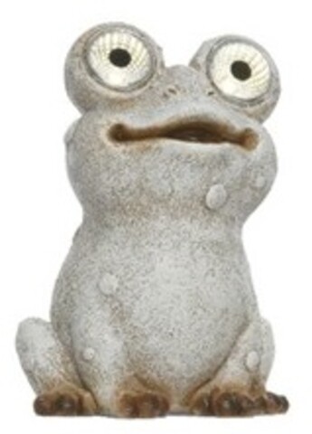 Lampa solara de gradina Frog, Lumineo, H14cm, alb