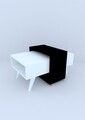 Masuta de cafea Raffline, 80x50x45 cm, PAL, alb/negru