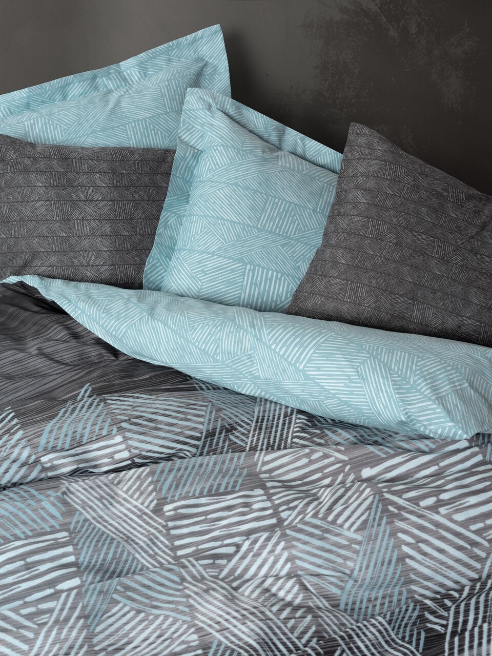 Lenjerie de pat pentru o persoana, Arel - Anthracite, Cotton Box, Bumbac Ranforce