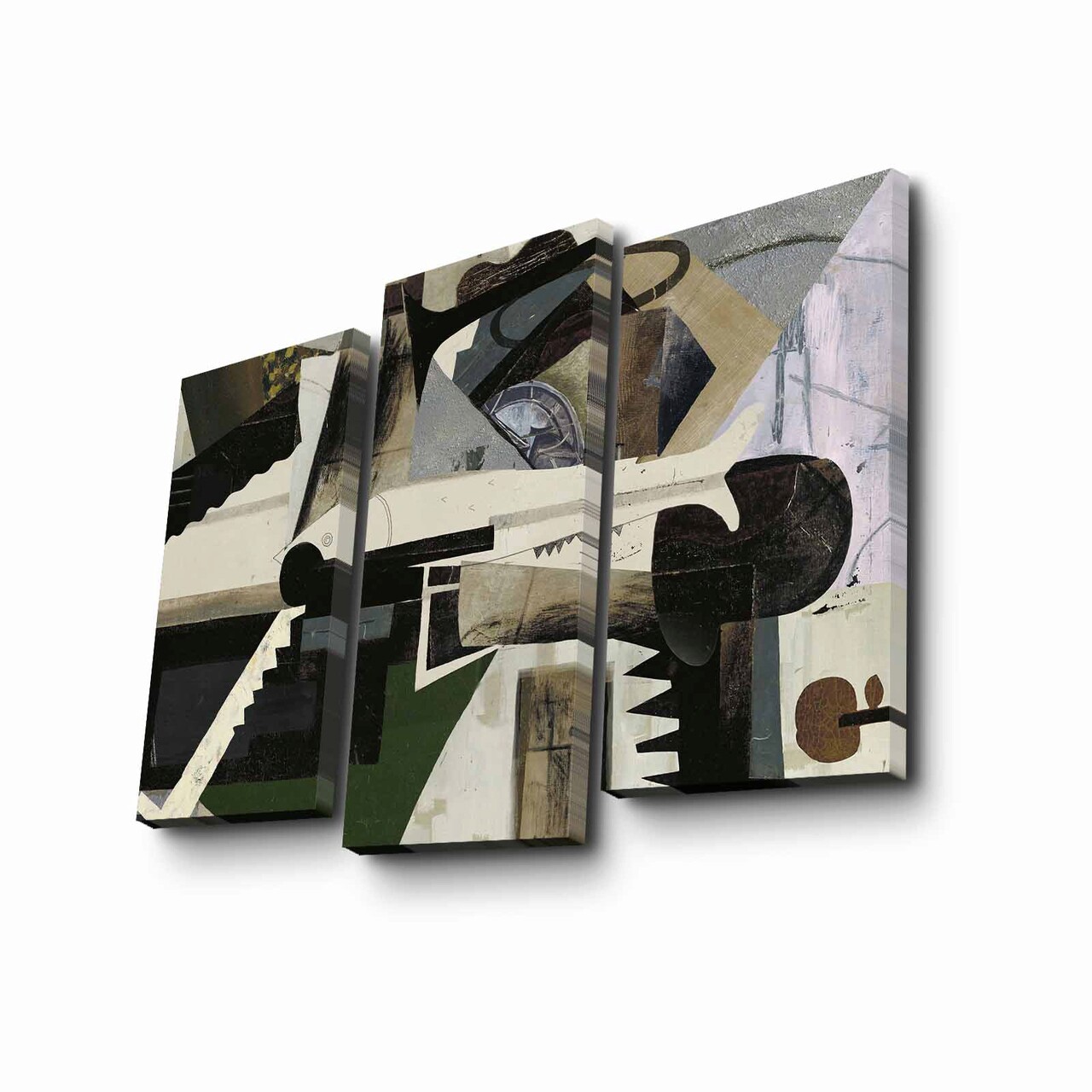 Set 3 tablouri decorative, 3PATK-86, Canvas, 20 x 39 cm, 2 piese, Multicolor