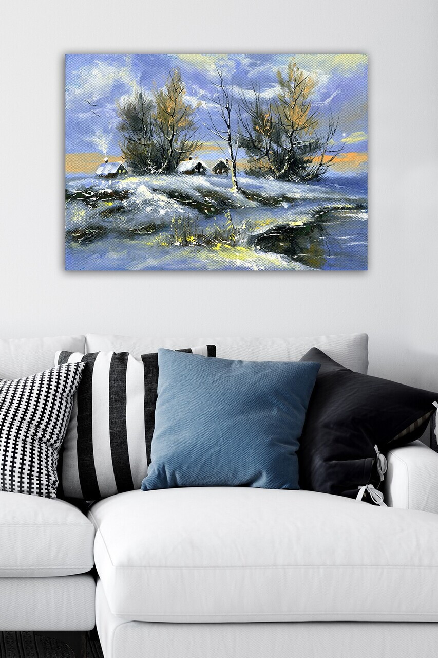Tablou decorativ, 23421124-5070, Canvas, Rama din lemn (grosime 3 cm), Multicolor