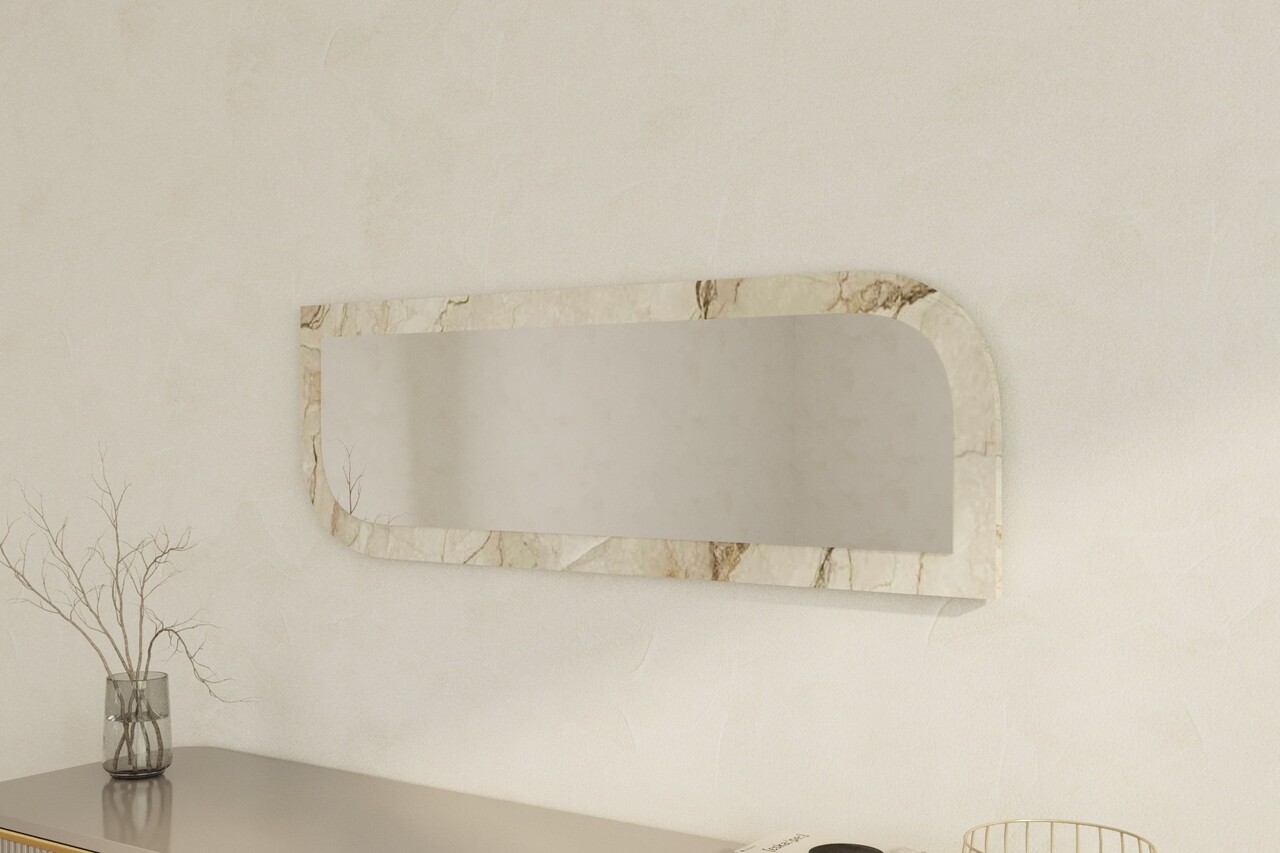Oglinda decorativa, Siam, Arni, 40x120x2.2 cm, Efes / Marmură - 2 | YEO