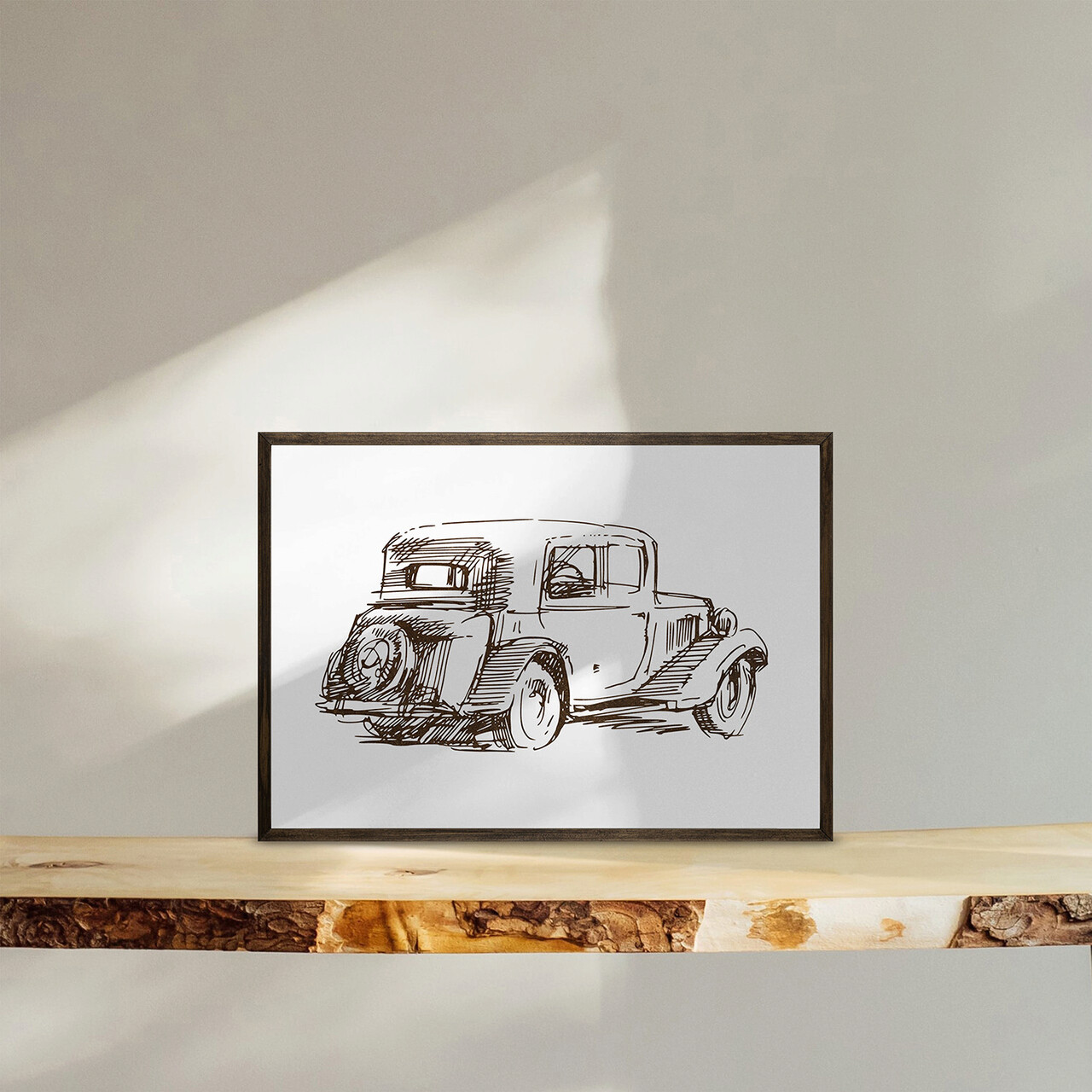 Tablou decorativ TD137 Lemn Desenat manual Natural