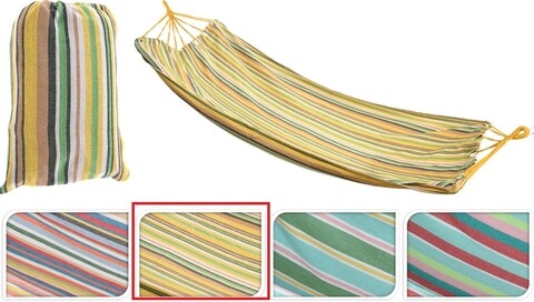 Hamac Stripe, 200×100 cm, policoton, galben /verde
