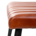 Bancheta Brizo, Homla, 45x37x45 cm, metal/piele, maro