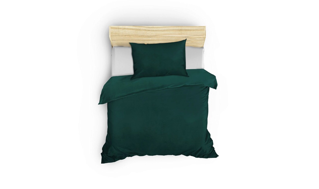 Lenjerie de pat pentru o persoana Single XL (DE), Alisa - Green, Victoria, Bumbac Satinat