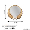 Oglinda decorativa, Palm Mirror L, Metal, Dimensiune: 59 x 57 cm, Bronz