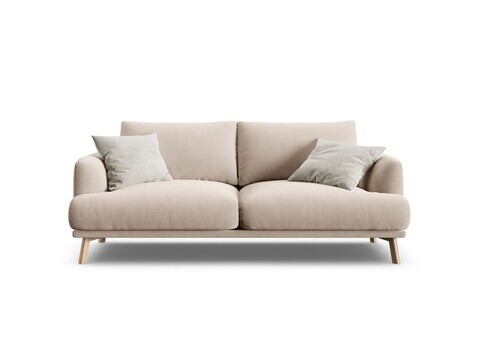 Canapea 2 locuri, Naomi, Micadoni Home, 170x95x75 cm, catifea, bej