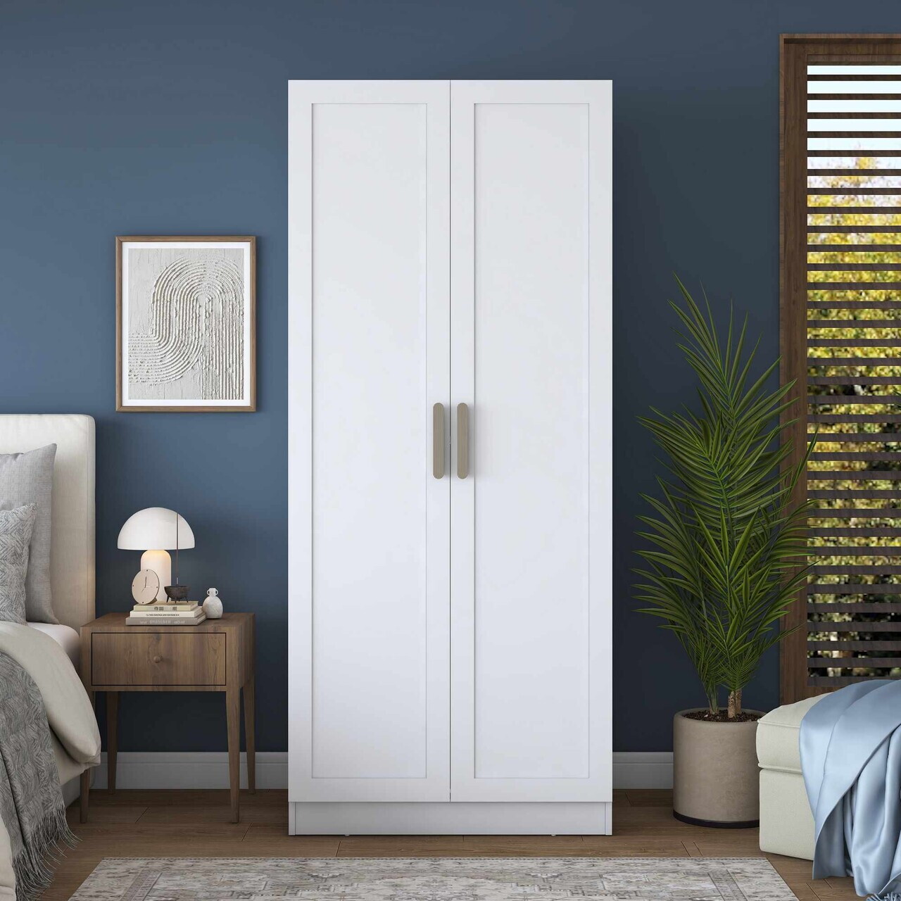Dulap pentru haine, Hanah Home, BA300, 90x210x57.5 cm, Alb — imaginea 3