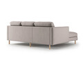 Coltar stanga 3 locuri, Eden, Micadoni, 223x150x90 cm, catifea, gri beton