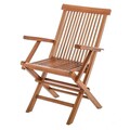 Scaun pliabil pentru gradina Kayla, 56 x 60 x 90 cm, lemn de tec, natural