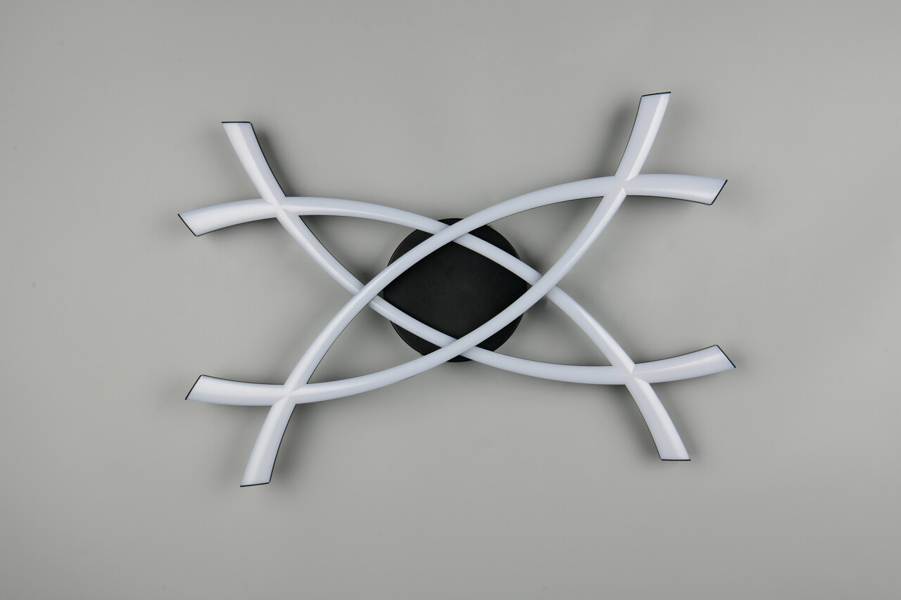 Plafoniera Pollock, RL, 60x40x7.5 cm, 22W, 1x SMD, plastic, negru mat