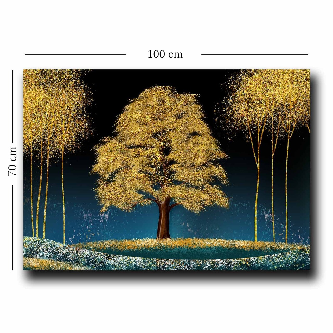 Tablou decorativ, 70100NISC-043, Lemn, Albastru / Bleumarin / Auriu / Maro - view 3