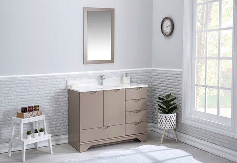 Set mobilier de baie (2 piese), Jussara, Teton 42, Cappuccino 4+2