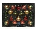 Cutie cu 20 globuri asortate Baubles and onions, Decoris, sticla, rosu/verde/auriu