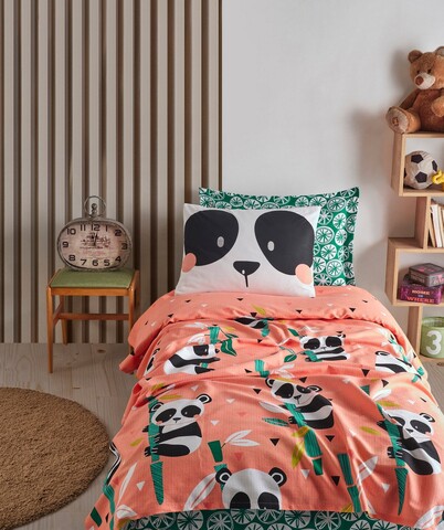 Cuvertura pique Single, Panida - Pink, EnLora Home, Bumbac