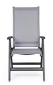Scaun pentru gradina reglabil in 5 pozitii Cruise, Bizzotto, 59 x 71 x 113 cm, aluminiu/textilena 1x1, gri carbune