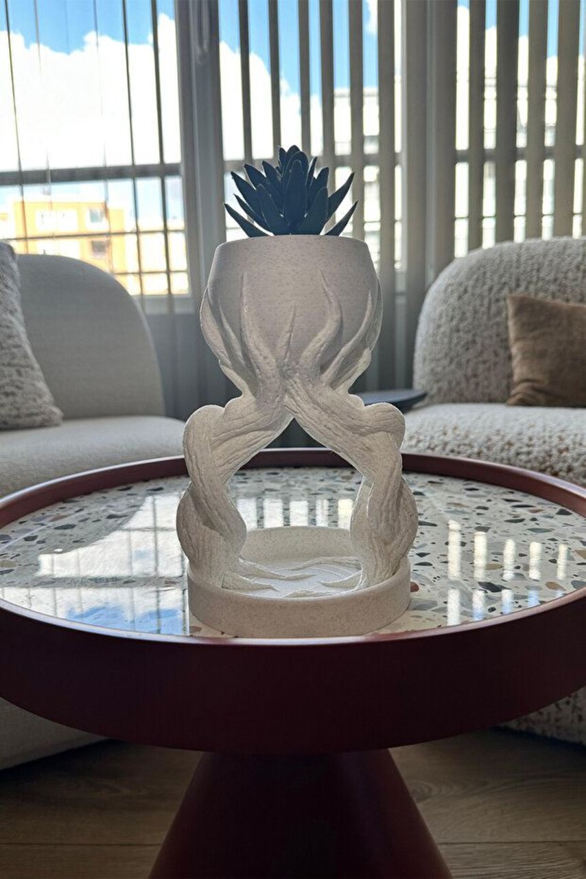 Ghiveci, Tree, 14x14x19.5 cm, 100% BIOPLASTIC, Alb