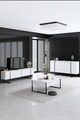 Consola, Bexley, Luxe, 160x35x80 cm, PAL, Alb/Negru