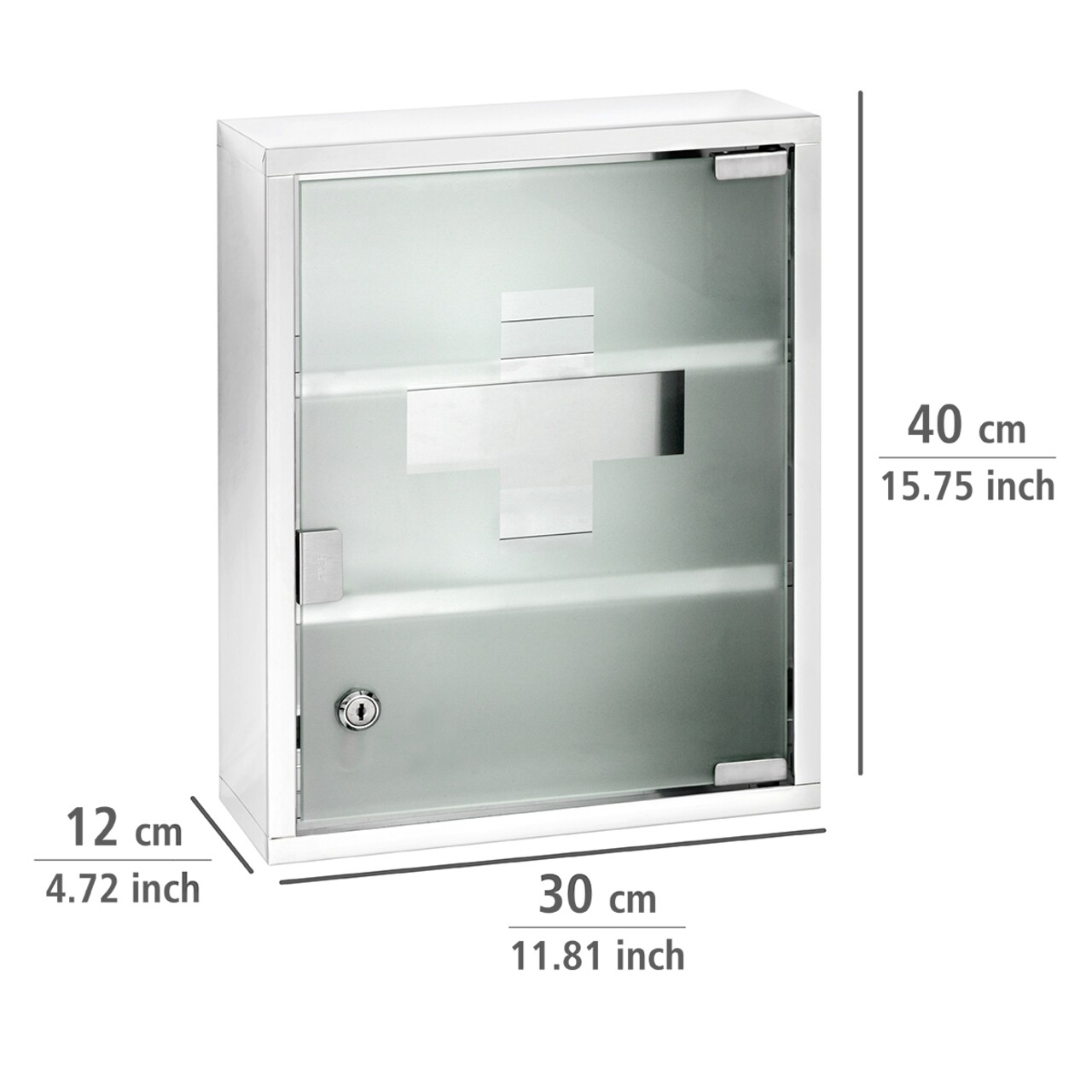 Dulapior pentru medicamente, Wenko, Medicine Chest, 30 x 40 cm, inox/sticla - 1 | YEO