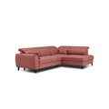 Coltar extensibil dreapta 4 locuri ELTAP, RT-24LU, Noble, 255x201x100 cm, lemn/poliester, roz inchis
