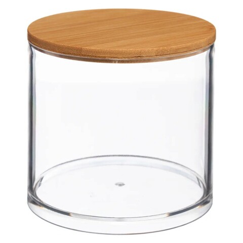 Organizator dischete demachiante / betisoare de urechi selena, 5five, Ø 9.7 x 9.6 cm, polistiren/bambus