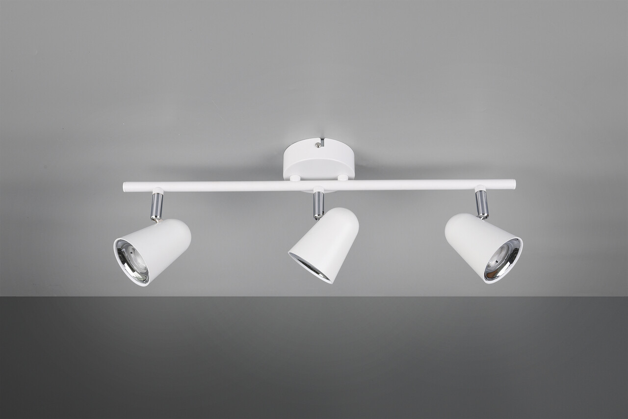 Plafoniera Toulouse, RL, 48x9x17 cm, 3.5W, 3x SMD, plastic, alb mat/argintiu
