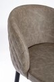 Scaun de bar Chris, Bizzotto, piele ecologica, 47x52x105 cm, grej