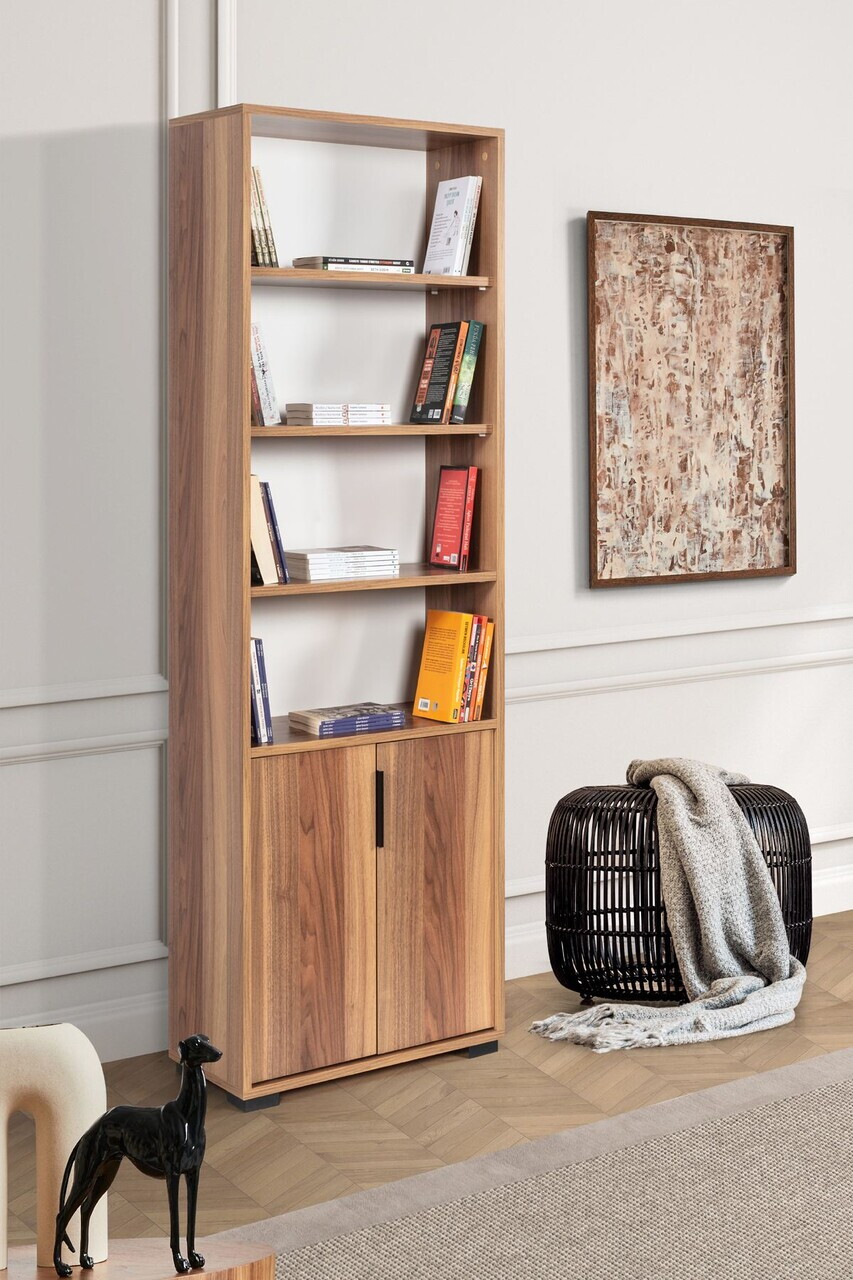 Corp biblioteca, Hanah Home, Evm 8103, 60x187x30 cm, PAL, Maro — imaginea 3
