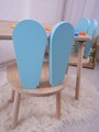 Set masa si scaun pentru copii, Bambini, Bunny Two Chair Set, Albastru bebeluș / Maro
