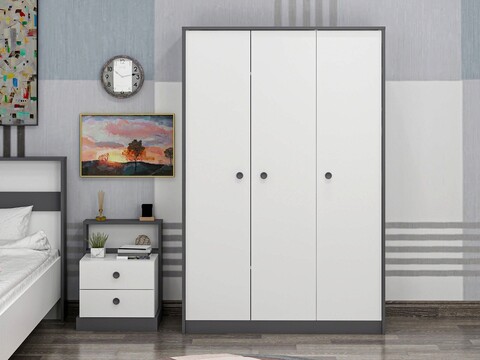 Dulap pentru haine, Inarch, Life, 120x182x48 cm, Antracit/Alb Inarch