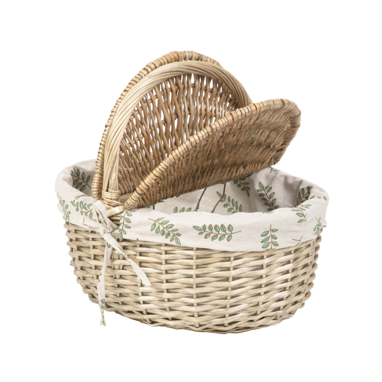 Cos de picnic Lorenzo, Homla, 40x30x18/34 cm, rachita, natur - 2 | YEO