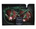 Set 2 globuri Olive-poly, Decoris, 6x11 cm, sticla, rosu/verde