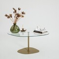 Masuta de cafea, Neostill, Soho, 85x40x67 cm, Sticla temperata, Transparent/Auriu