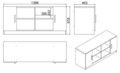 Dulap multifunctional, Locelso, Vario F, 139.8x61.8x46.3 cm, Nuc / Antracit