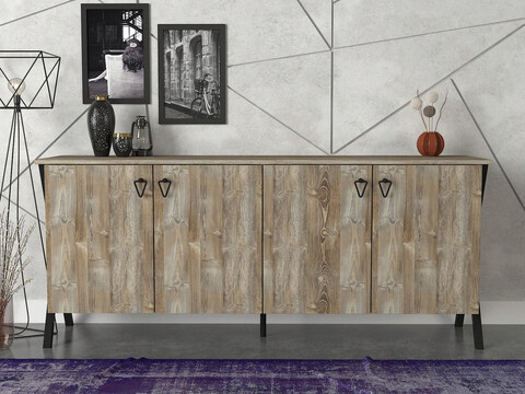 Consola, tera home, zeth, 180x76.8x44.8 cm, pal, nuc / negru