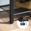 Bancheta cu pantofar si sezut tapitat, Vasagle, 70x30x45 cm, PAL/otel/piele ecologica, maro rustic