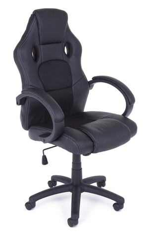 Scaun de birou racing, bizzotto, 55 x 66 x 110 cm, piele ecologica, negru