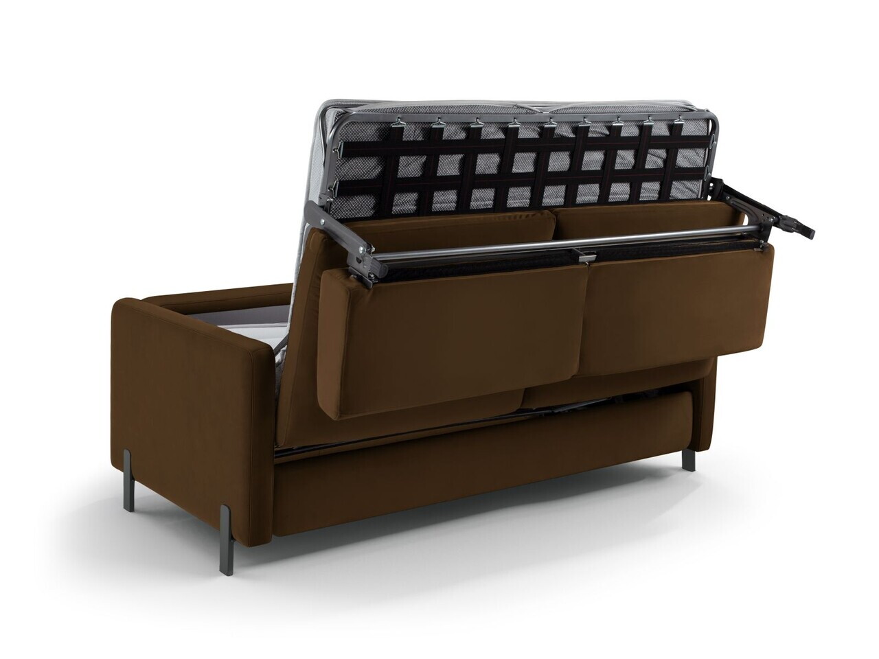 Canapea extensibila 3 locuri, Gloria, Micadoni Home, 206x102x88 cm, catifea, ciocolatiu — imaginea 4