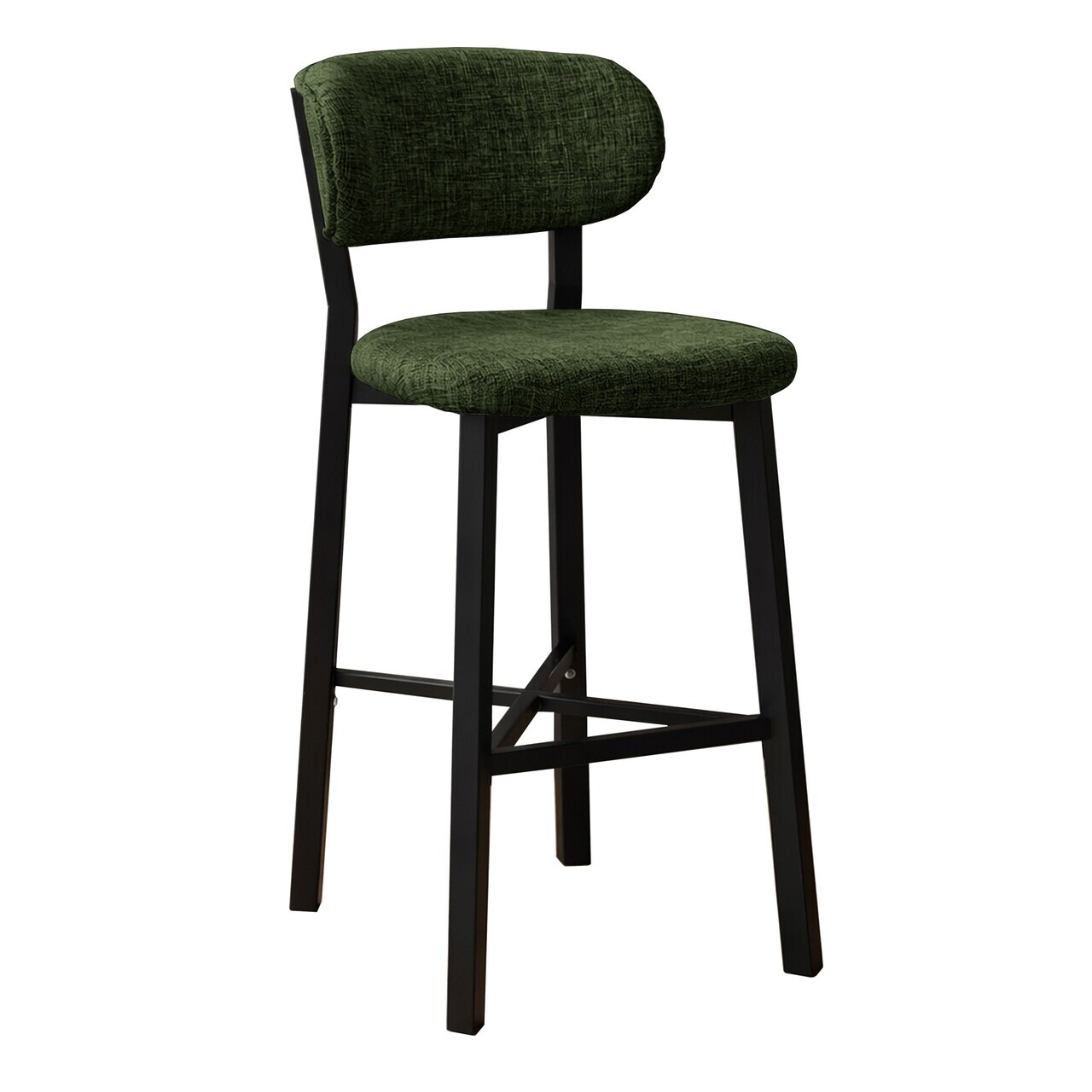 Scaun de bar, Hanah Home, Luna, 42x100x45 cm, Fier/Poliester/In, Verde — imaginea 7