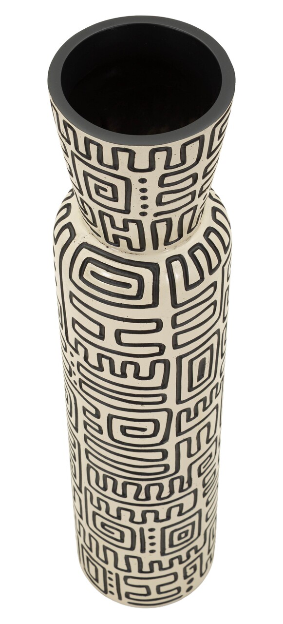 Vaza decorativa, Mauro Ferretti, Nairobi, 15.5x65 cm, polirasina, alb/negru - imagine 4